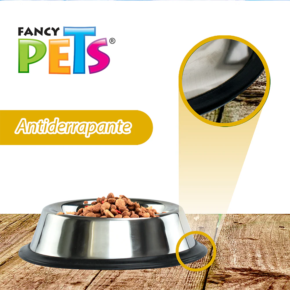 Plato de Acero Inoxidable para Perros | Antiderrapante