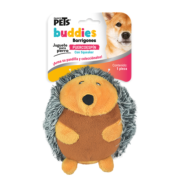Juguete para Perro BUDDIES | Puercoespín de Peluche Barrigón – Masticable y Suave