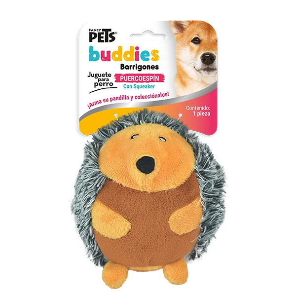 Juguete para Perro BUDDIES | Puercoespín de Peluche Barrigón – Masticable y Suave