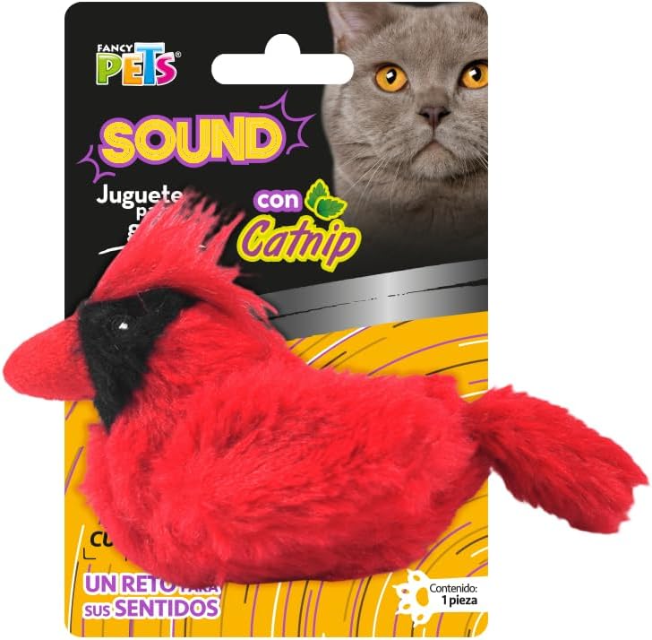 Juguete para Gato Cardenal Rojo con Sonido | Estimulación Sensorial y Actividad Física