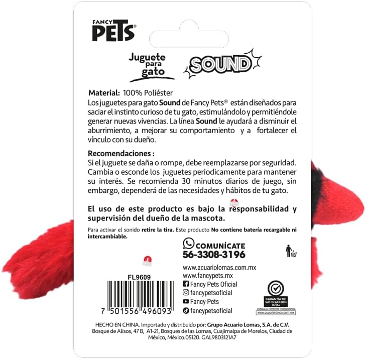 Juguete para Gato Cardenal Rojo con Sonido | Estimulación Sensorial y Actividad Física
