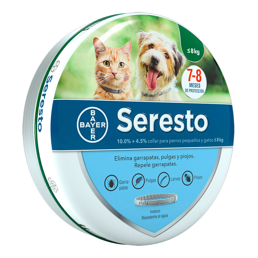Seresto, Collar Antipulgas y Garrapatas para Perros pequeños y Gatos