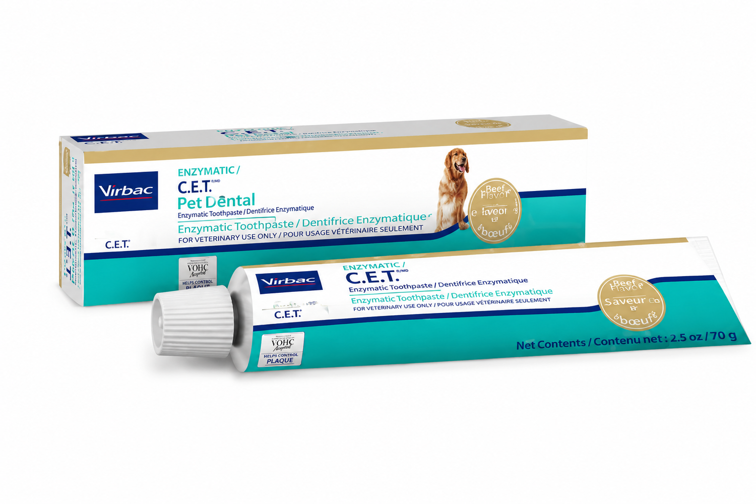 Virbac C.E.T. Pasta Dental Enzimática para Perros y Gatos 70 g