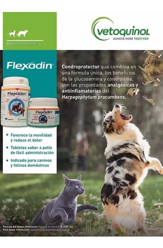 Flexadin 30 Comprimidos – Condroprotector para Perros y Gatos | Glucosamina y Condroitina